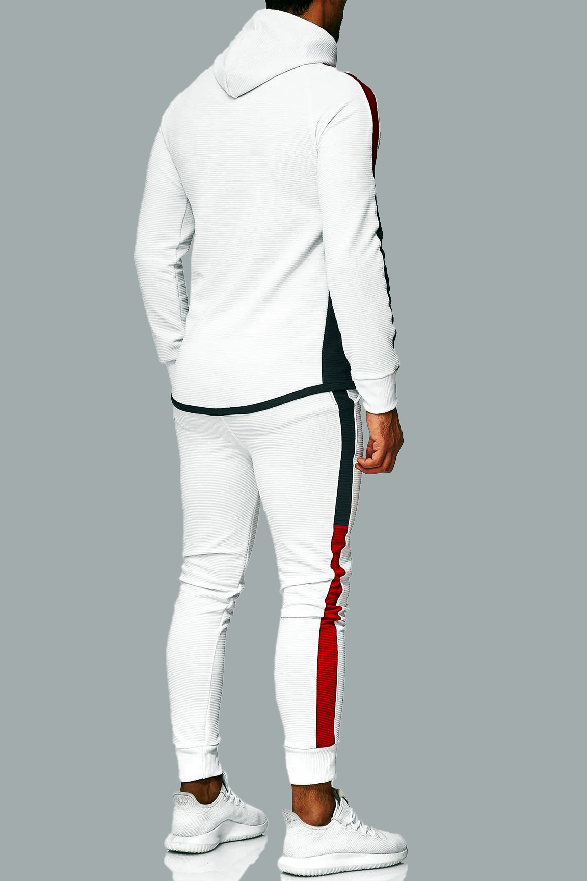 BOLTACTIVE™ UrbanStripe Casual Tracksuit – Men’s Color Block Sport Set