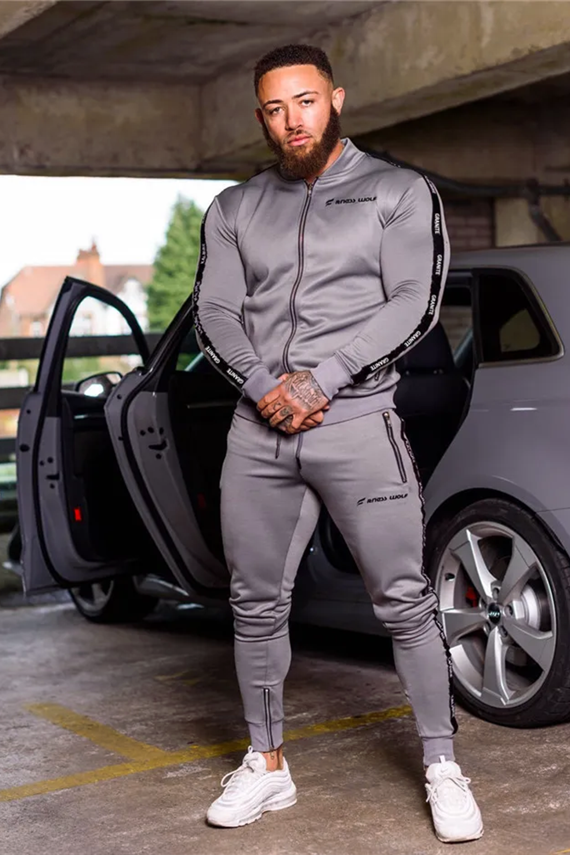 BOLTACTIVE™ ProMotion Tracksuit – Men’s Slim Fit Zip Jacket & Leggings Set