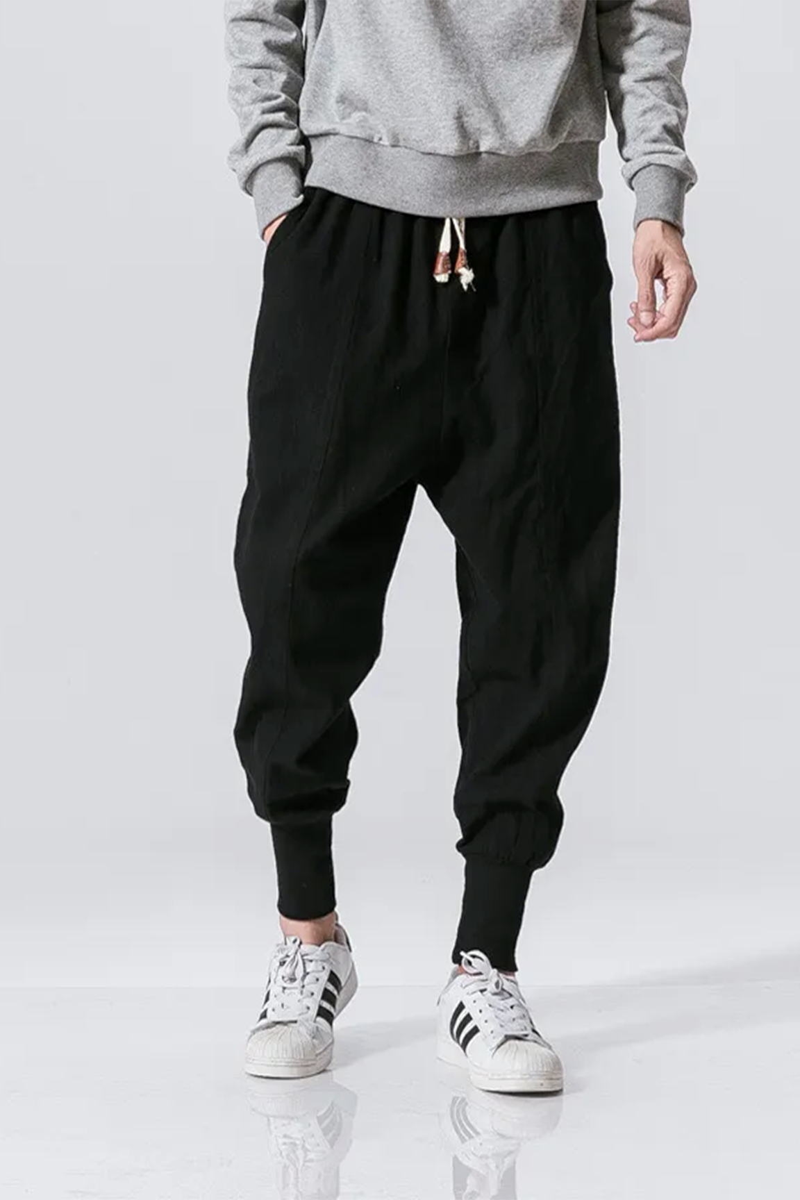 BOLTACTIVE™ ZenMotion Harem Joggers – Cotton-Linen Streetwear