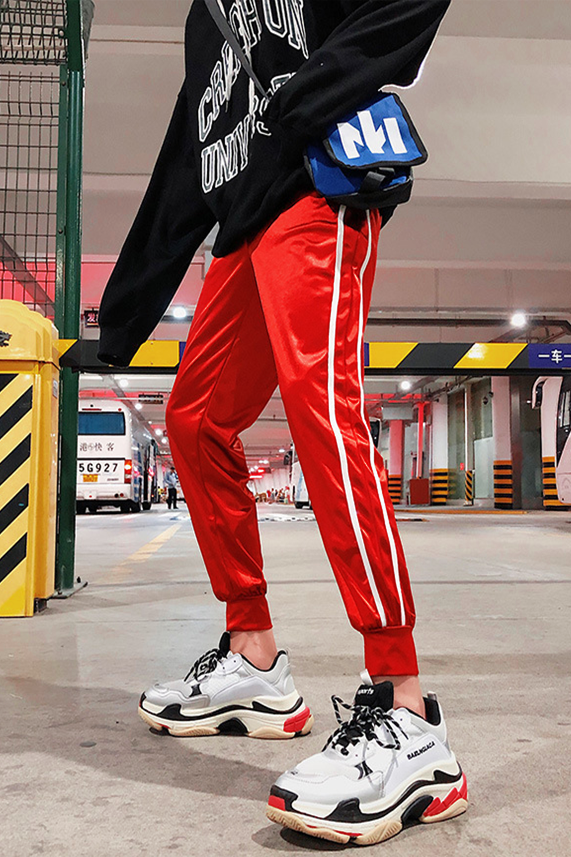 BOLTACTIVE™ NeonMotion Track Pants – Retro Performance Streetwear
