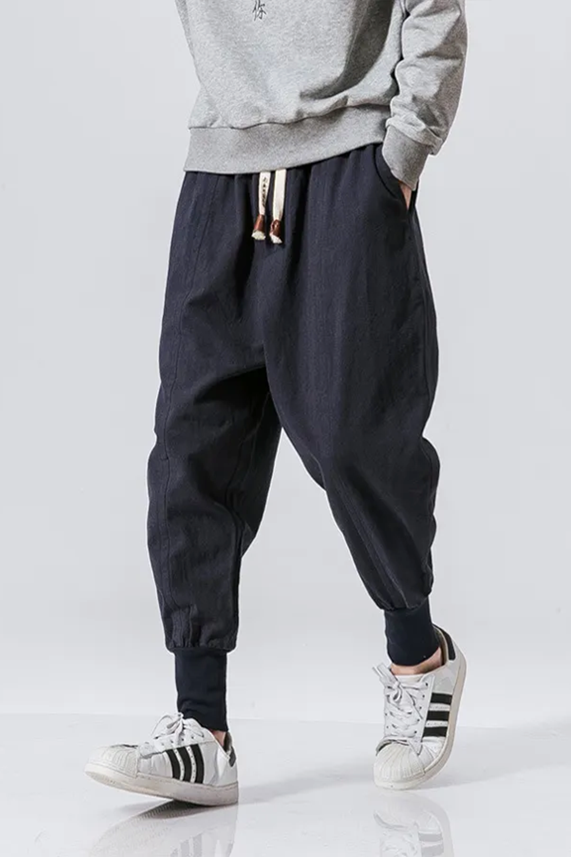 BOLTACTIVE™ ZenMotion Harem Joggers – Cotton-Linen Streetwear
