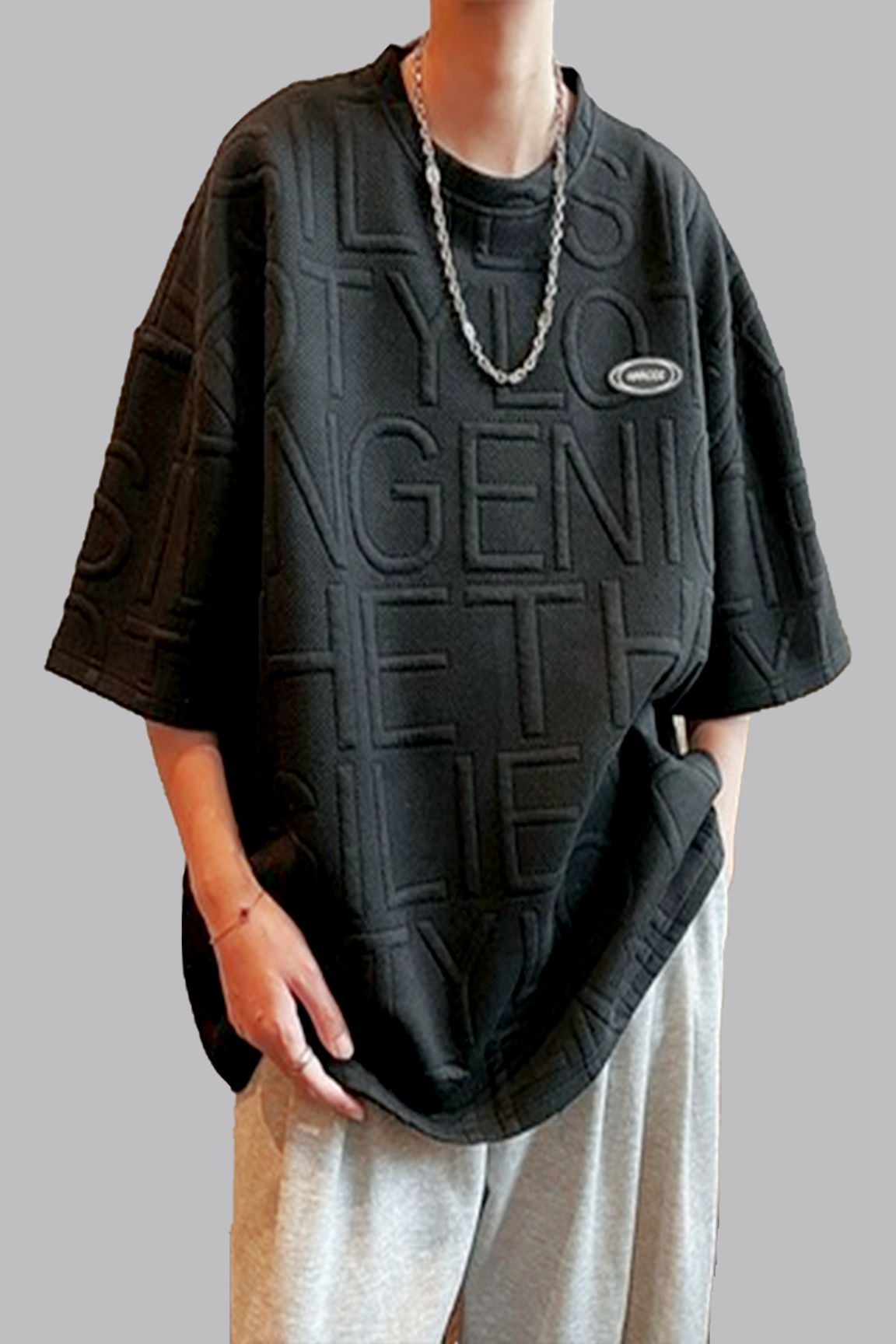 BOLTACTIVE™ RetroScript 3D Tee – Men’s Oversized Summer T-Shirt