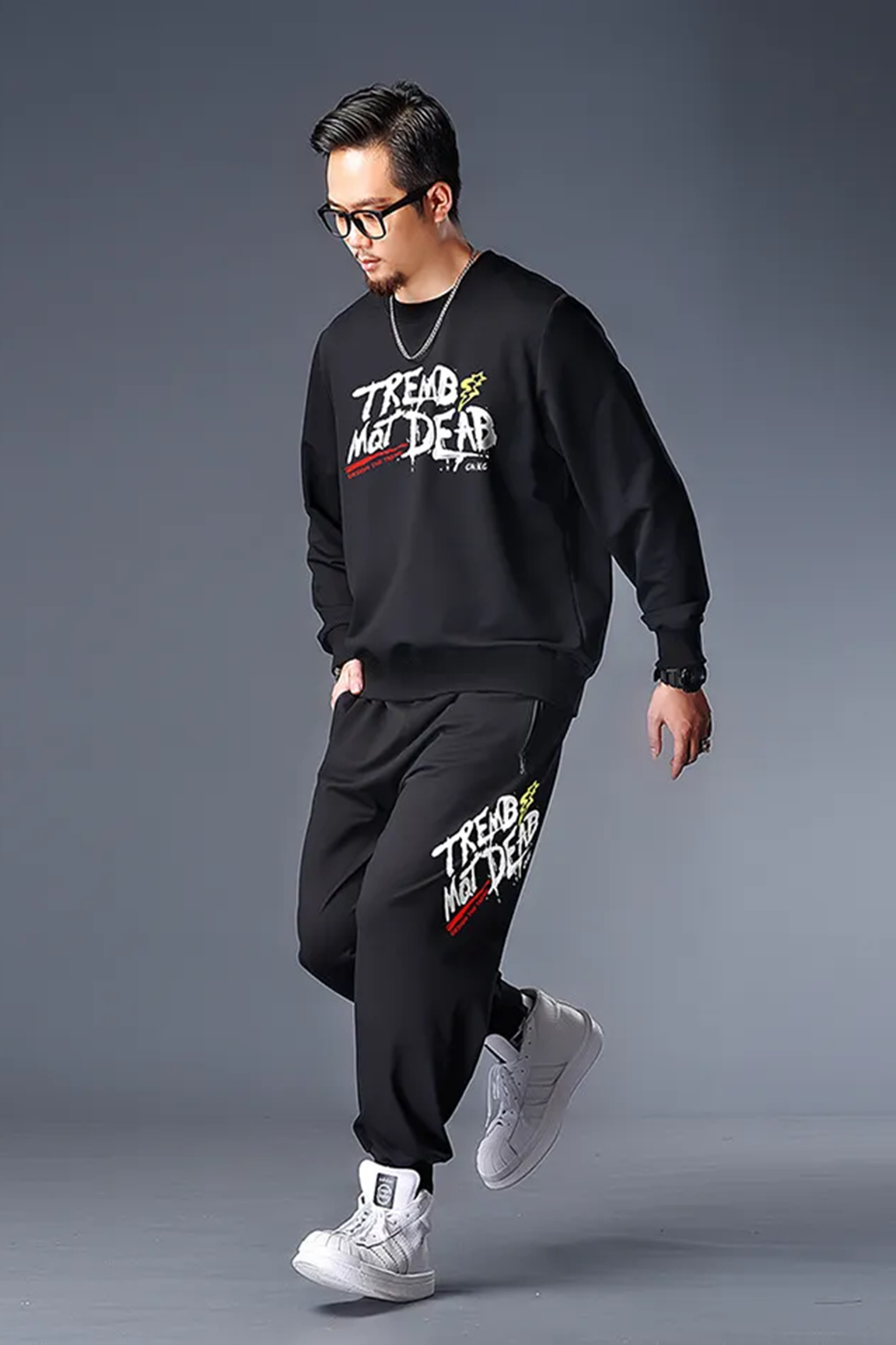 BOLTACTIVE™ MaxEase Printed Tracksuit – Plus Size Men’s Sweat Set