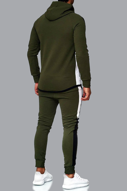 BOLTACTIVE™ UrbanStripe Casual Tracksuit – Men’s Color Block Sport Set