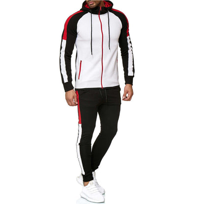BOLTACTIVE™ UrbanStripe Casual Tracksuit – Men’s Color Block Sport Set