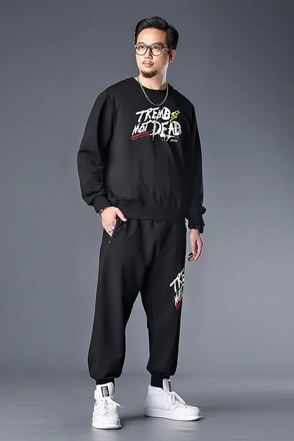 BOLTACTIVE™ MaxEase Printed Tracksuit – Plus Size Men’s Sweat Set