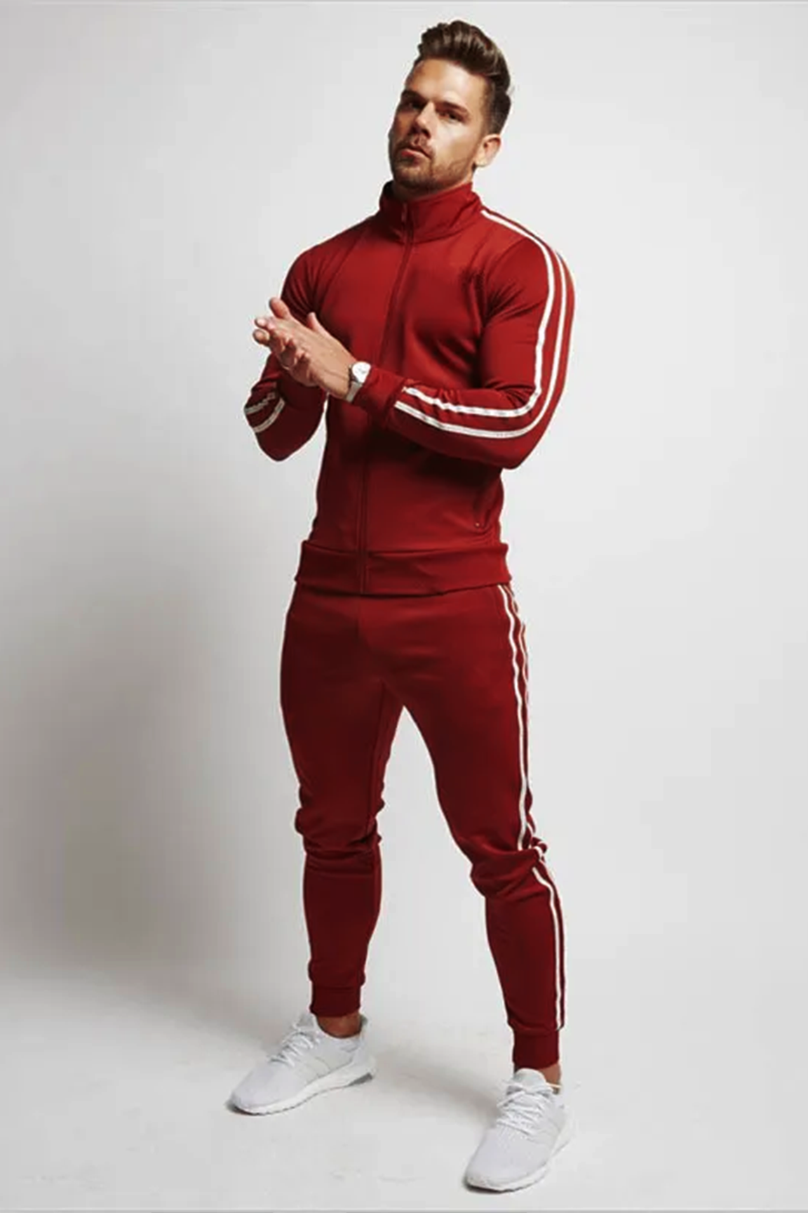 BOLTACTIVE™ StrideFlex Striped Tracksuit – Men’s Two-Piece Sport Set