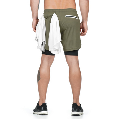 BOLTACTIVE™ DualFlex 2-in-1 Men’s Running Shorts – Quick Dry Workout Shorts