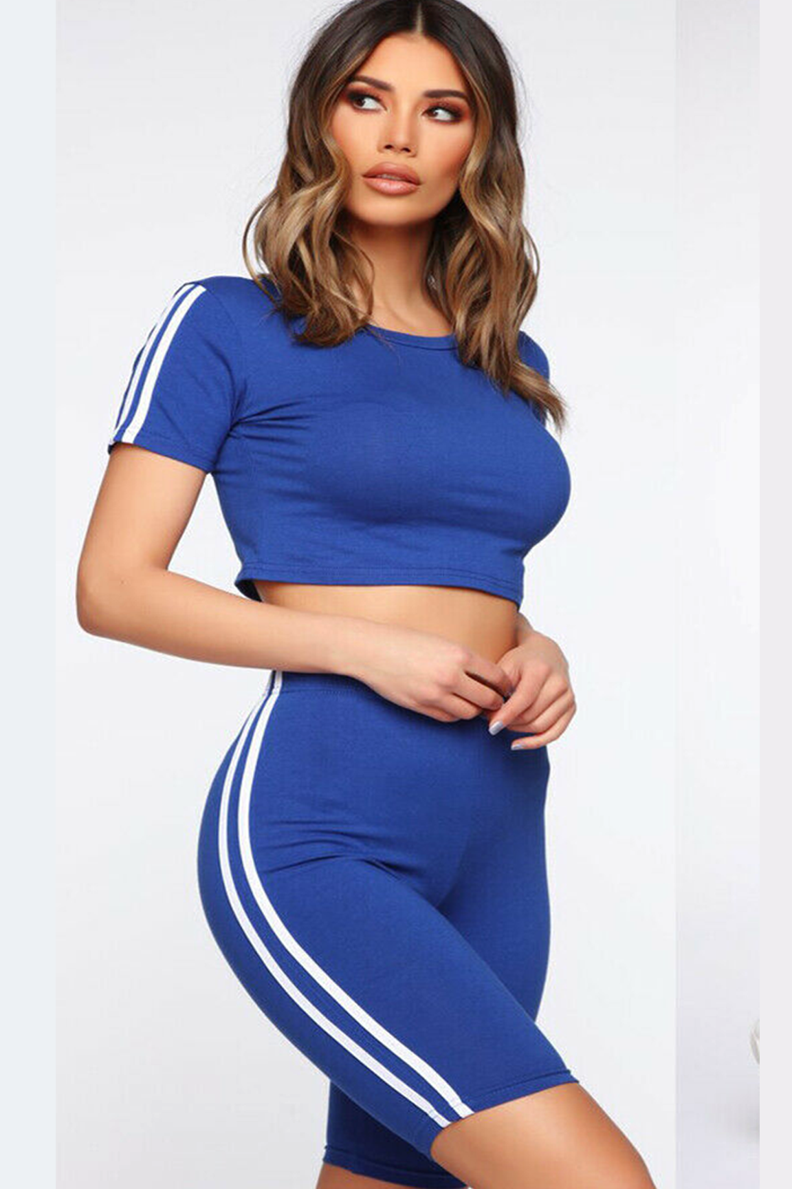 BOLTACTIVE™ Striped Flex Two-Piece Sportswear Set – Women’s Activewear