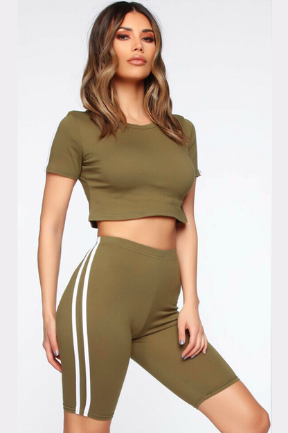 BOLTACTIVE™ Striped Flex Two-Piece Sportswear Set – Women’s Activewear